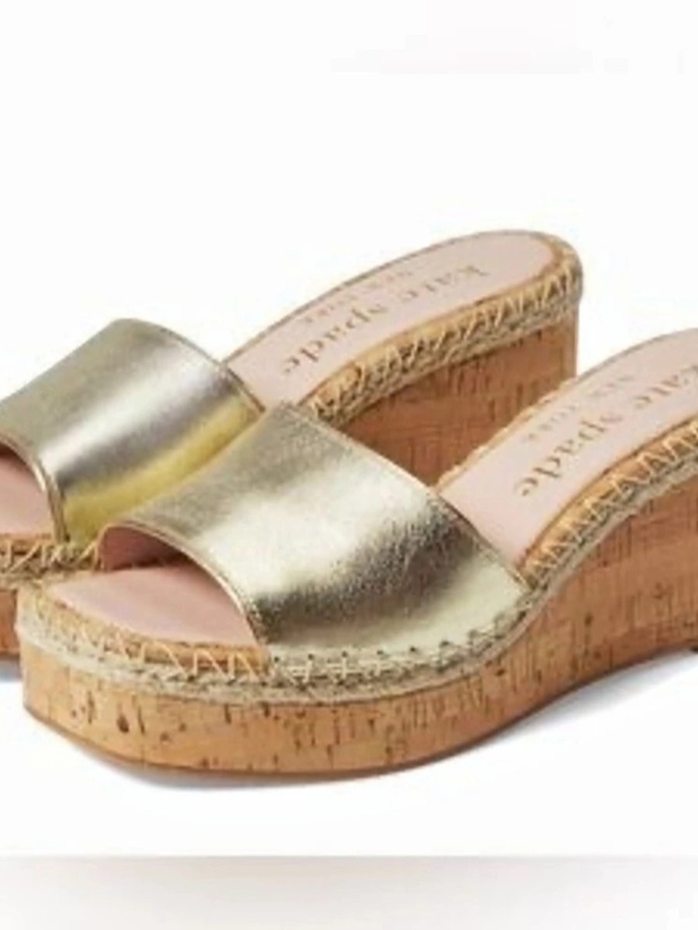 Kate Spade New York Cosette Slide Sandals Gold Wedge Sandals US 7.5